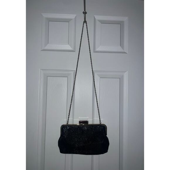 Jessica McClintock Vintage Black Sequin Evening Bag Cocktail Clutch Shoulder Bag - Picture 3 of 8